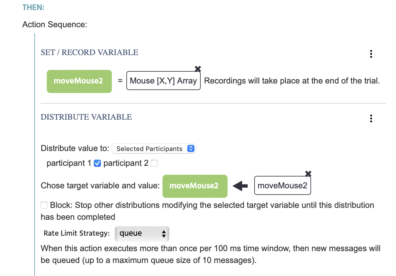 Set the mouse tracking to measure the array and coordinate values