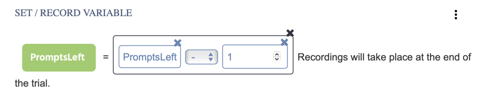 Setting up the variable to count how many prompts are left