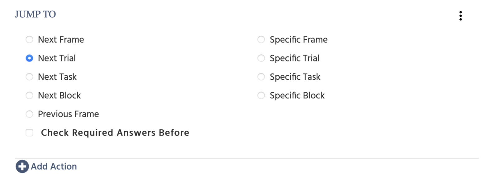 The next trial option under the Jump Action