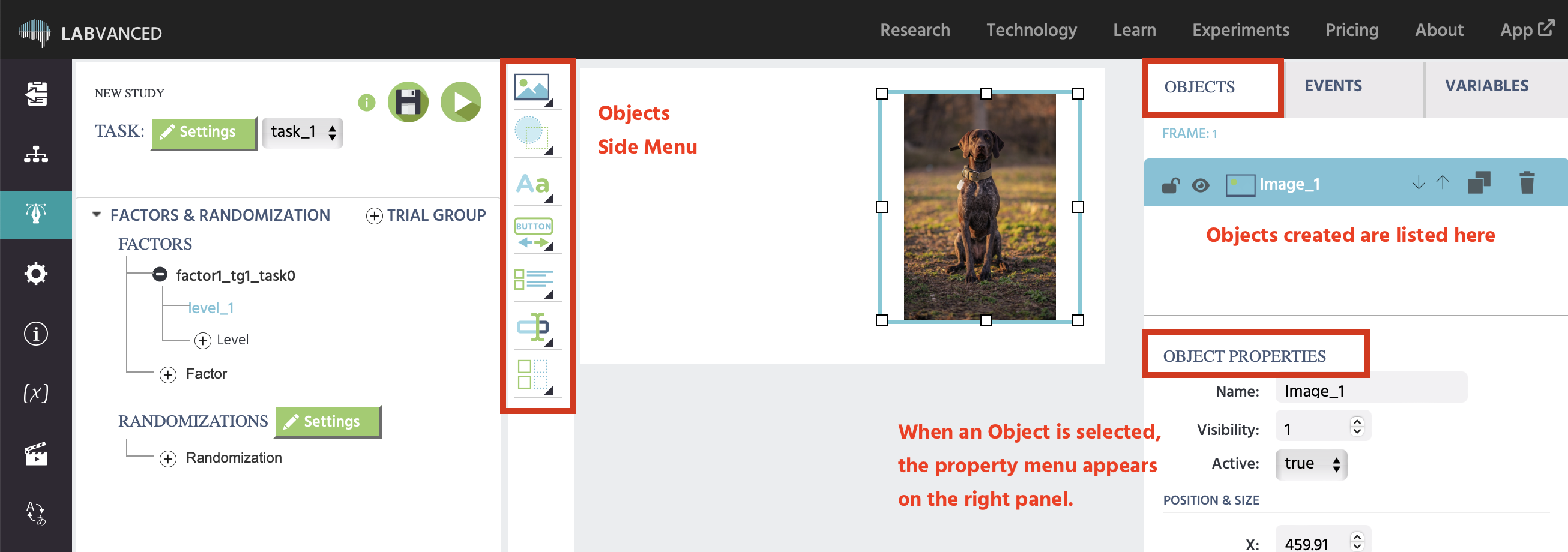 Highlighting relevant areas in the Task editors with regards to Object use.