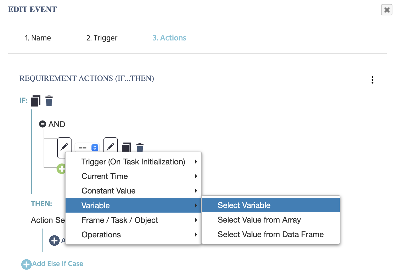 Selecting a variable