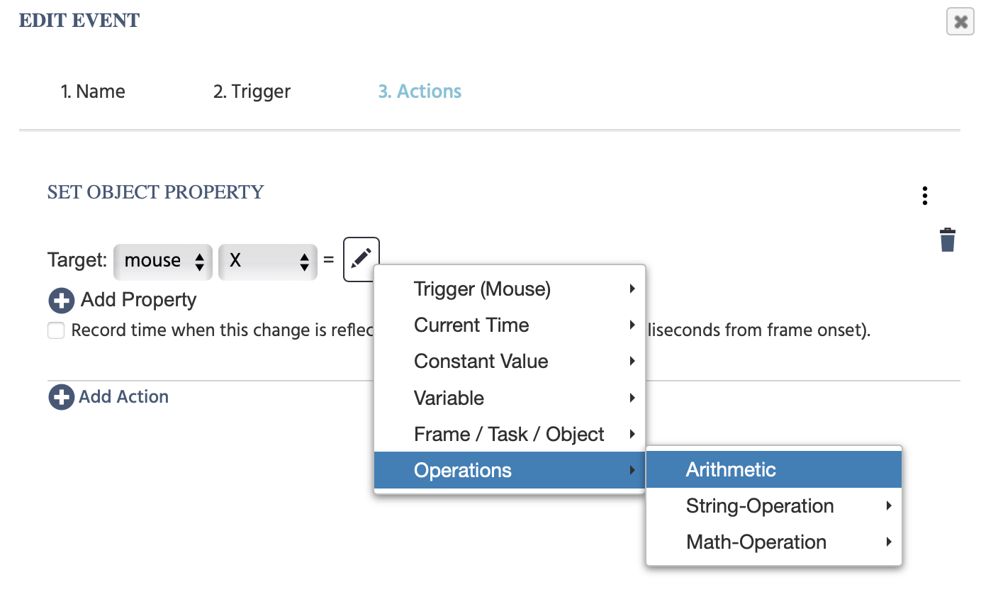 Selecting the Arithmetic operations