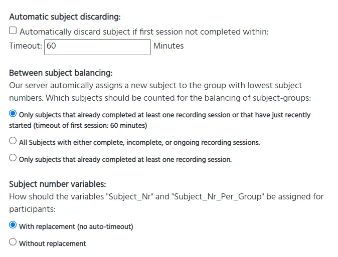 Zwischen-Probanden-Bilanzierung und Probandenaussortierung