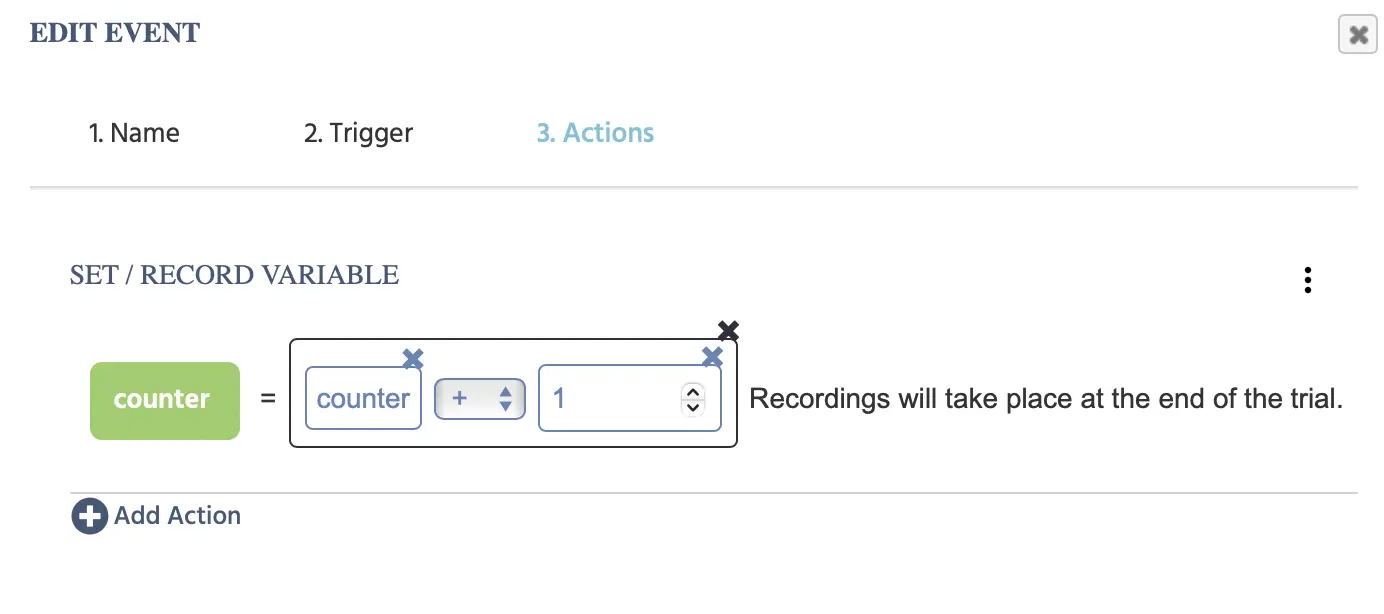 Creando una variable contador en Labvanced