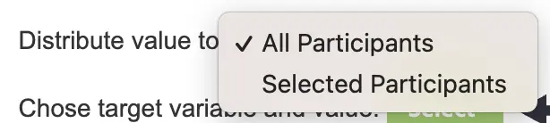 Seleccionando qué participantes reciben la variable distribuida