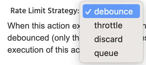 Las opciones de la estrategia de límite de tasa de la variable distribuida
