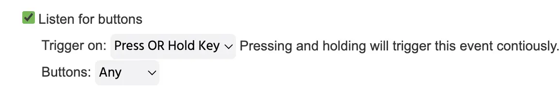 Configurando el disparador para escuchar botones
