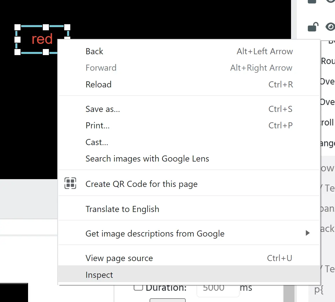 inspeccionar el elemento