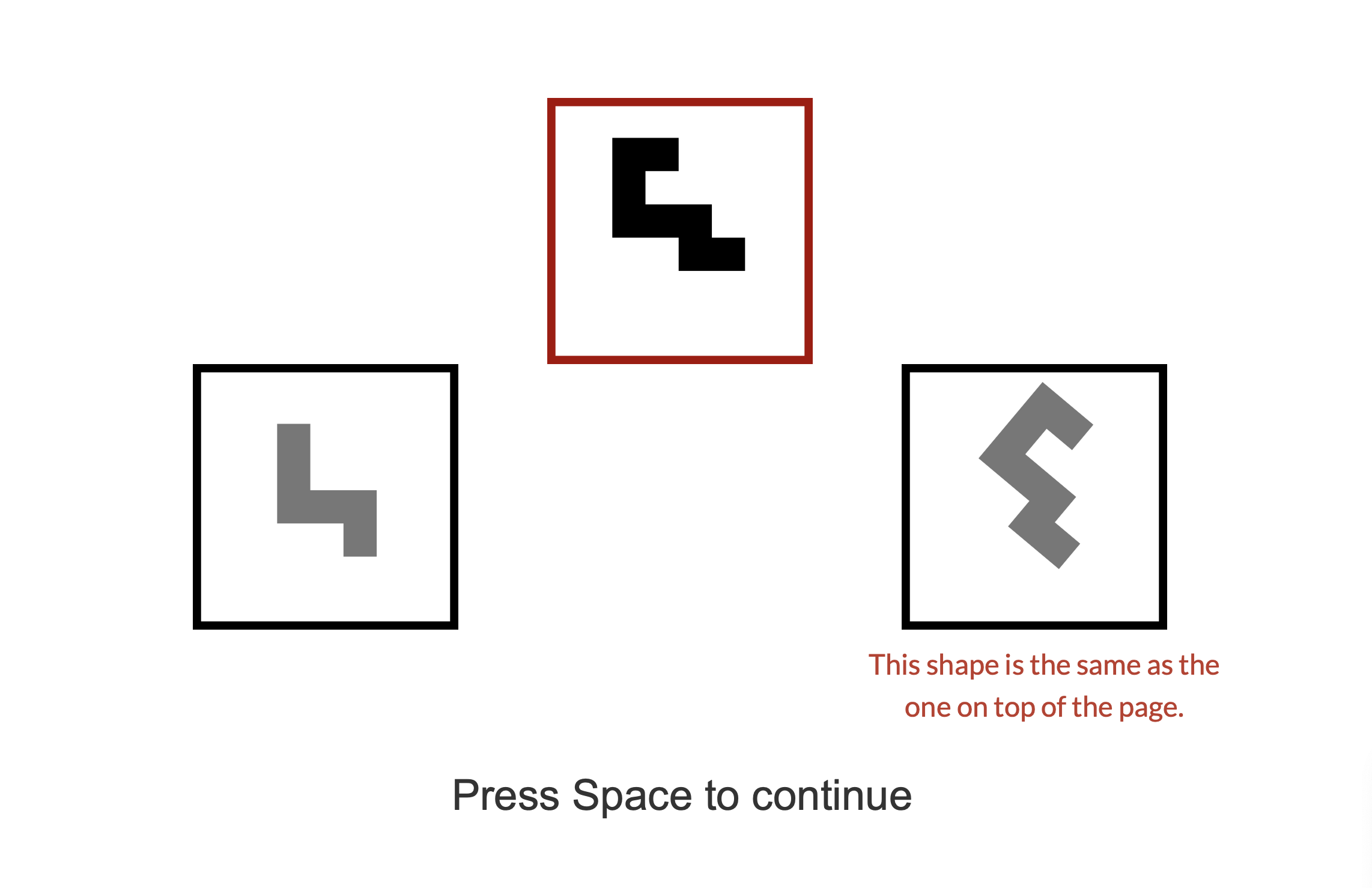 Example of stimuli used in a 2D mental rotation task online in Labvanced.