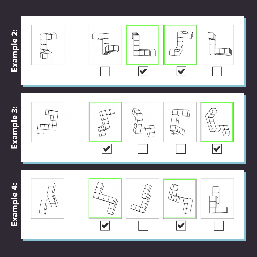 Example of a trial set up of the Mental Rotation Task performaned online in Labvanced.