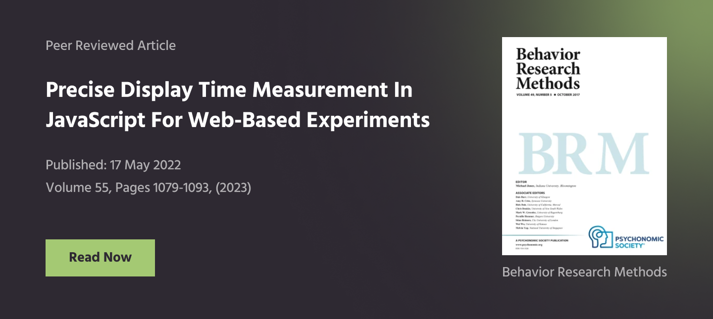 Peer-reviewed paper about Labvanced's precision display and accuracy for stimuli presentation.