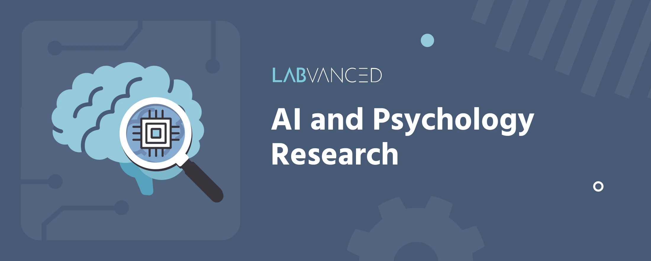 AI research abstract illustration representing psychology experiments conducted with Labvanced.