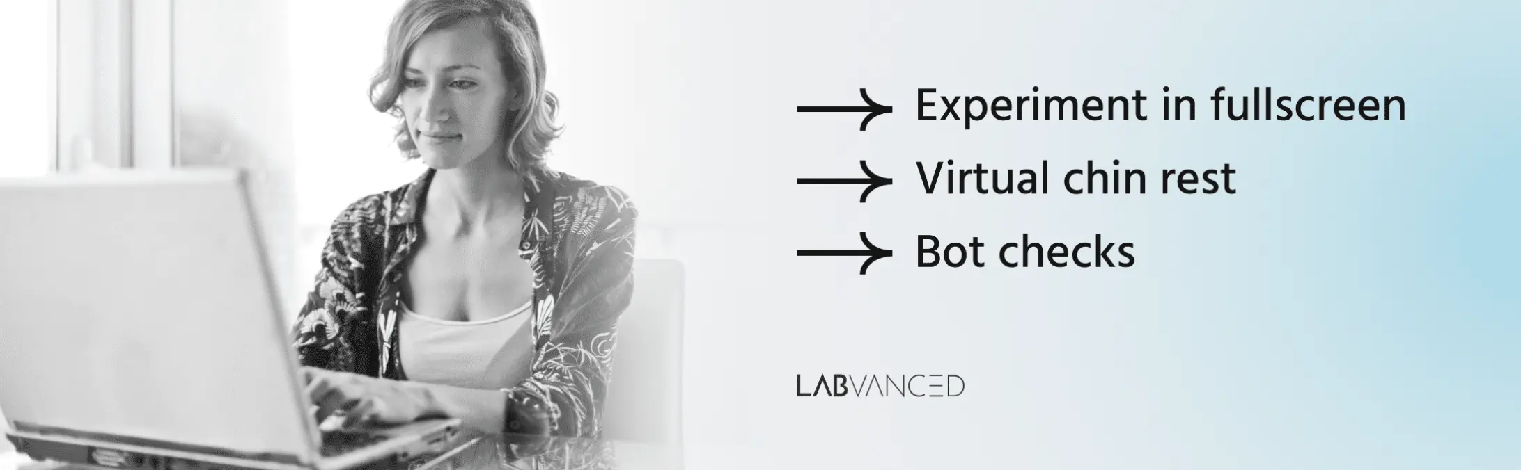 Participant taking part in an psychology study where experimental control is accomplished with attention checks